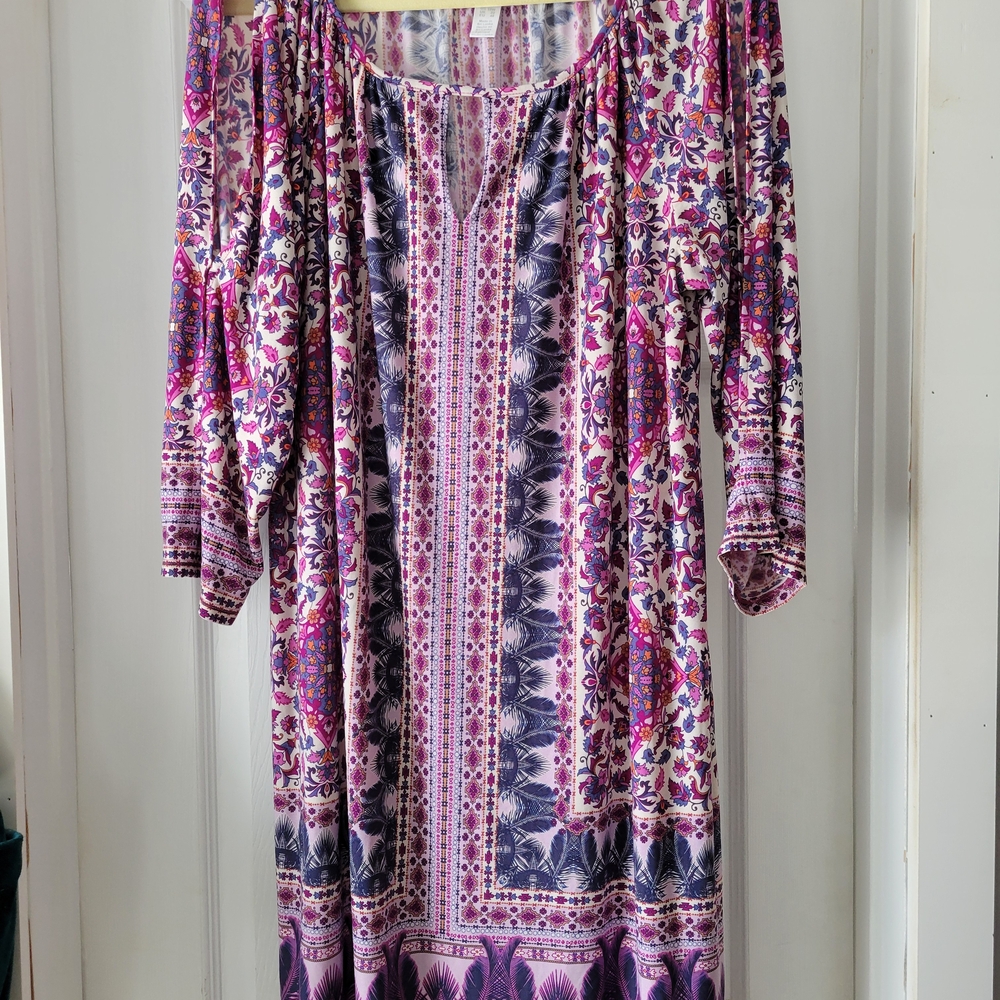 Floral Bohemian Dress - Pink and Purple